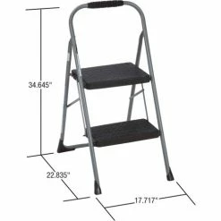 Cosco® Steel 2 Step Stool Ladder with Rubber Hand Grip, Type III -Ladders Sales Store 11308PBL1E 05