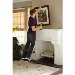 Cosco® Steel 2 Step Stool Ladder with Rubber Hand Grip, Type III -Ladders Sales Store 11308PBL1E 07