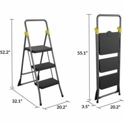 Cosco® Folding 3 Step Stool Ladder, Type 1A -Ladders Sales Store 11839GGO 05