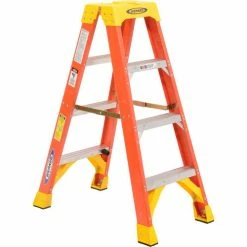 Werner 4' Dual Access Fiberglass Step Ladder 300 lb. Cap - T6204
