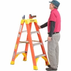 Werner 4' Dual Access Fiberglass Step Ladder 300 lb. Cap - T6204 -Ladders Sales Store 207675 03