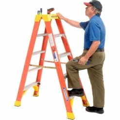 Werner 5' Dual Access Fiberglass Step Ladder 300 lb. Cap - T6205 -Ladders Sales Store 207676 03