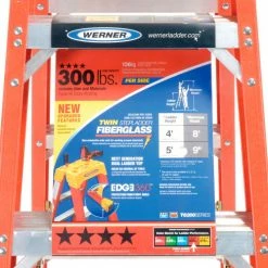 Werner 5' Dual Access Fiberglass Step Ladder 300 lb. Cap - T6205 -Ladders Sales Store 207676 10