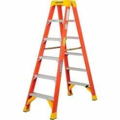 Werner 6' Dual Access Fiberglass Step Ladder 300 lb. Cap - T6206 -Ladders Sales Store 207677 08
