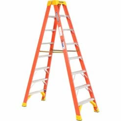 Werner 8' Dual Access Fiberglass Step Ladder 300 lb. Cap - T6208