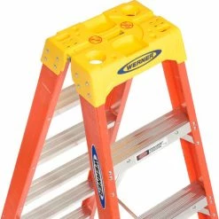 Werner 8' Dual Access Fiberglass Step Ladder 300 lb. Cap - T6208 23 Werner 8' Dual Access Fiberglass Step Ladder 300 lb. Cap - T6208 -Ladders Sales Store 207678 07