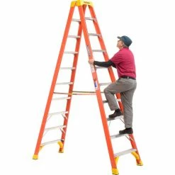 Werner 10' Dual Access Fiberglass Step Ladder 300 lb. Cap - T6210 -Ladders Sales Store 207679 02
