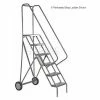 Tri-Arc 4 Step All-Terrain Rolling Steel Ladder - Perforated Tread - 450 Lbs. Capacity