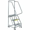 Ballymore Perforated 16"W 3 Step Steel Rolling Ladder 10"D Top Step - H318P -Ladders Sales Store 237323