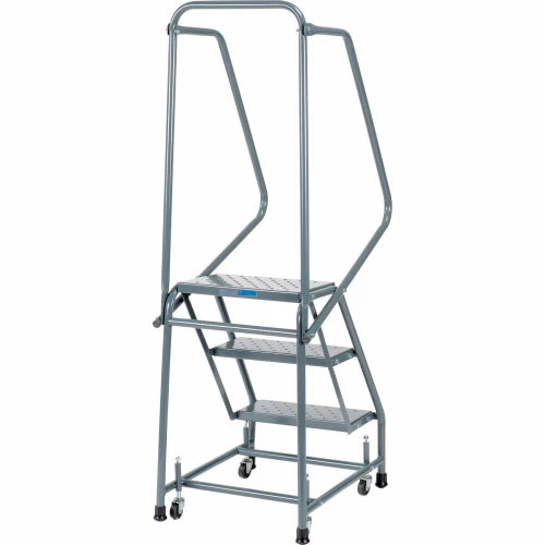 Ballymore Perforated 16"W 3 Step Steel Rolling Ladder 10"D Top Step - H318P 4 Ballymore Perforated 16"W 3 Step Steel Rolling Ladder 10"D Top Step - H318P - Image 2