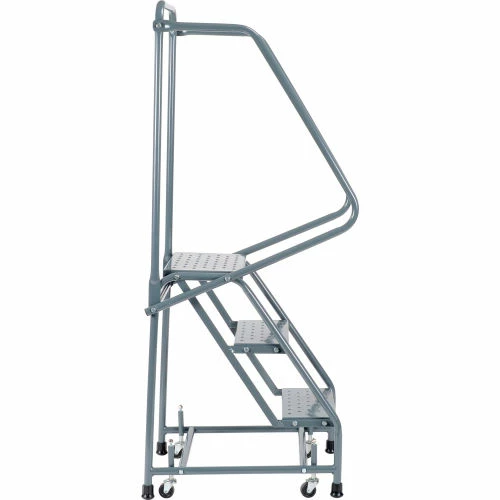 Ballymore Perforated 16"W 3 Step Steel Rolling Ladder 10"D Top Step - H318P 5 Ballymore Perforated 16"W 3 Step Steel Rolling Ladder 10"D Top Step - H318P - Image 3
