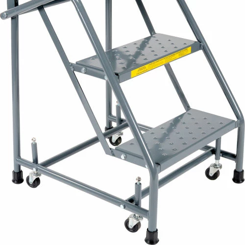 Ballymore Perforated 16"W 3 Step Steel Rolling Ladder 10"D Top Step - H318P 6 Ballymore Perforated 16"W 3 Step Steel Rolling Ladder 10"D Top Step - H318P - Image 4