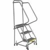 Ballymore Perforated 16"W 3 Step Steel Rolling Ladder 21"D Top Step - H31820P