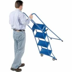 Ballymore 4 Step Lock-N-Stock Folding Rolling Ladder, 350 Lb. Capacity -Ladders Sales Store 253808 03