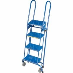 Ballymore 4 Step Lock-N-Stock Folding Rolling Ladder, 350 Lb. Capacity -Ladders Sales Store 253808 14