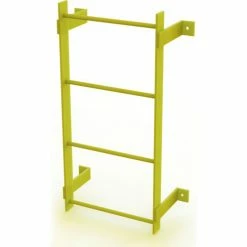Tri-Arc 4 Step Steel Standard Uncaged Fixed Access Ladder, Yellow - WLFS0104-Y