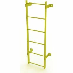 Tri-Arc 6 Step Steel Standard Uncaged Fixed Access Ladder, Yellow - WLFS0106-Y