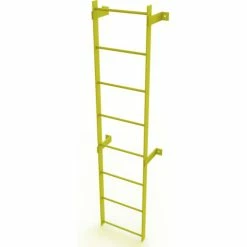 Tri-Arc 8 Step Steel Standard Uncaged Fixed Access Ladder, Yellow - WLFS0108-Y