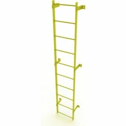 Tri-Arc 10 Step Steel Standard Uncaged Fixed Access Ladder, Yellow - WLFS0110-Y