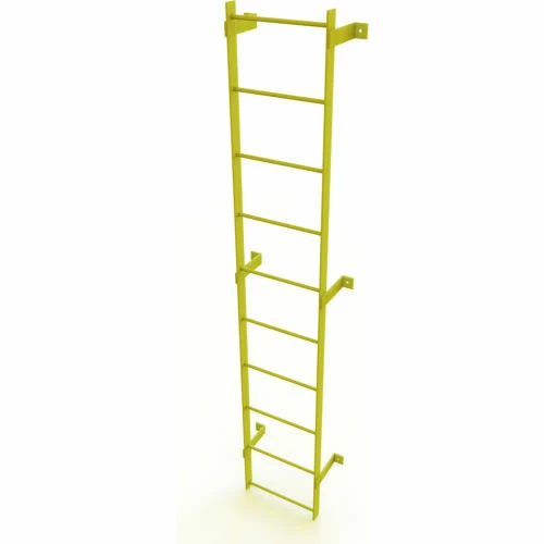 Tri-Arc 10 Step Steel Standard Uncaged Fixed Access Ladder, Yellow - WLFS0110-Y 3 Tri-Arc 10 Step Steel Standard Uncaged Fixed Access Ladder, Yellow - WLFS0110-Y