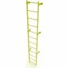 Tri-Arc 12 Step Steel Standard Uncaged Fixed Access Ladder, Yellow - WLFS0112-Y
