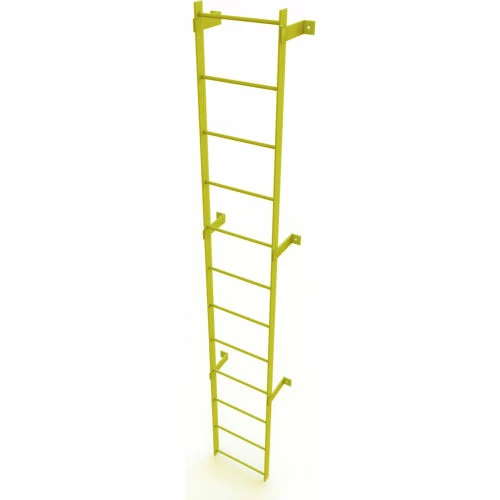 Tri-Arc 12 Step Steel Standard Uncaged Fixed Access Ladder, Yellow - WLFS0112-Y 3 Tri-Arc 12 Step Steel Standard Uncaged Fixed Access Ladder, Yellow - WLFS0112-Y