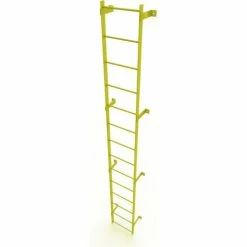 Tri-Arc 14 Step Steel Standard Uncaged Fixed Access Ladder, Yellow - WLFS0114-Y
