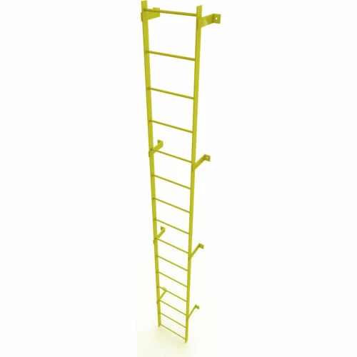 Tri-Arc 15 Step Steel Standard Uncaged Fixed Access Ladder, Yellow - WLFS0115-Y 3 Tri-Arc 15 Step Steel Standard Uncaged Fixed Access Ladder, Yellow - WLFS0115-Y