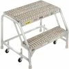 Tri-Arc 2 Step Aluminum Rolling Ladder, 24"W Grip Step, W/O Handrails - WLAR002245 -Ladders Sales Store 300923