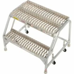 Tri-Arc 2 Step Aluminum Rolling Ladder, 24"W Grip Step, W/O Handrails - WLAR002245 -Ladders Sales Store 300923 02