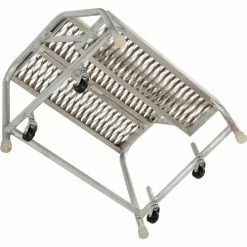 Tri-Arc 2 Step Aluminum Rolling Ladder, 24"W Grip Step, W/O Handrails - WLAR002245 -Ladders Sales Store 300923 08