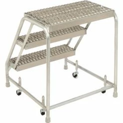 Tri-Arc 3 Step Aluminum Rolling Ladder, 24"W Grip Step, W/O Handrails - WLAR003245 -Ladders Sales Store 300924 04