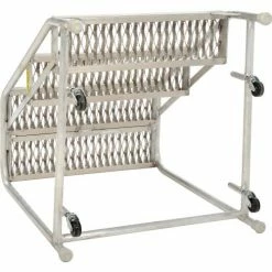 Tri-Arc 3 Step Aluminum Rolling Ladder, 24"W Grip Step, W/O Handrails - WLAR003245 -Ladders Sales Store 300924 08