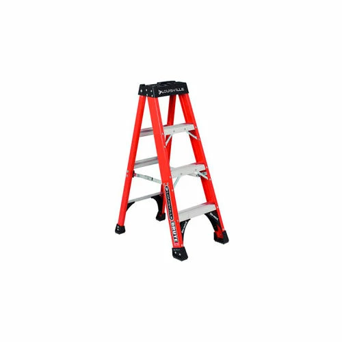 Louisville 4' Fiberglass Step Ladder - 375 lb Cap. - FS1404HD 3 Louisville 4' Fiberglass Step Ladder - 375 lb Cap. - FS1404HD