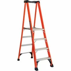 Louisville Type 1AA Orange Fiberglass Pro Platform Step Ladder, 3'