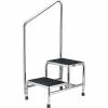 Global Industrial™ Chrome Two-Step Foot Stool With Handrail -Ladders Sales Store 436961