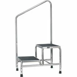 Global Industrial™ Chrome Two-Step Foot Stool With Handrail -Ladders Sales Store 436961 02