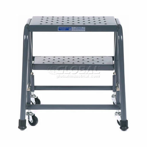 Ballymore Perforated 16"W 2 Step Steel Rolling Ladder 20"D Top Step - 21821PSU 4 Ballymore Perforated 16"W 2 Step Steel Rolling Ladder 20"D Top Step - 21821PSU - Image 2