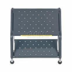 Ballymore Perforated 16"W 2 Step Steel Rolling Ladder 10"D Top Step - 218P -Ladders Sales Store 607321 06