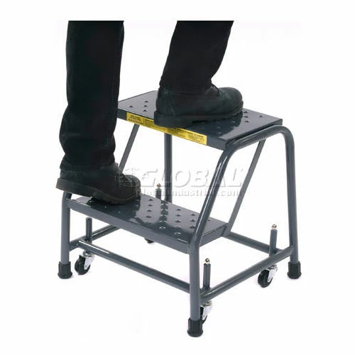 Ballymore Perforated 16"W 2 Step Steel Rolling Ladder 20"D Top Step - 21821PSU 8 Ballymore Perforated 16"W 2 Step Steel Rolling Ladder 20"D Top Step - 21821PSU - Image 6
