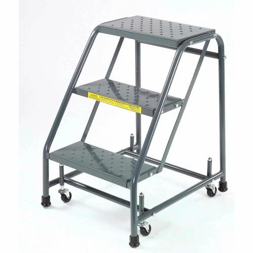 Ballymore Perforated 16"W 3 Step Steel Rolling Ladder 10"D Top Step - 318P 3 Ballymore Perforated 16"W 3 Step Steel Rolling Ladder 10"D Top Step - 318P