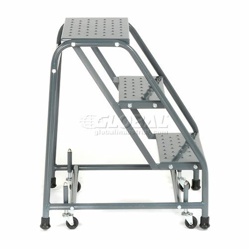 Ballymore Perforated 16"W 3 Step Steel Rolling Ladder 10"D Top Step - 318P 4 Ballymore Perforated 16"W 3 Step Steel Rolling Ladder 10"D Top Step - 318P - Image 2