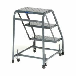 Ballymore Perforated 16"W 3 Step Steel Rolling Ladder 20"D Top Step - 31820PSU -Ladders Sales Store 607322 02 1
