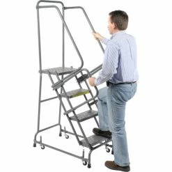 Ballymore Perforated 16"W 4 Step Steel Rolling Ladder 21"D Top Step - FSH41821P 22 Ballymore Perforated 16"W 4 Step Steel Rolling Ladder 21"D Top Step - FSH41821P -Ladders Sales Store 607323 04 1