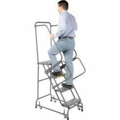 Ballymore Perforated 16"W 4 Step Steel Rolling Ladder 21"D Top Step - FSH41821P 23 Ballymore Perforated 16"W 4 Step Steel Rolling Ladder 21"D Top Step - FSH41821P -Ladders Sales Store 607323 05 1