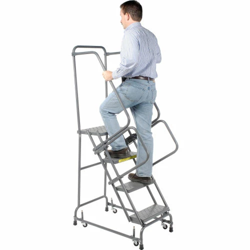 Ballymore Perforated 16"W 4 Step Steel Rolling Ladder 21"D Top Step - FSH41821P 8 Ballymore Perforated 16"W 4 Step Steel Rolling Ladder 21"D Top Step - FSH41821P - Image 6