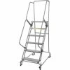 Ballymore Perforated 24"W 6 Step Steel Rolling Ladder 14"D Top Step- Lock Style A - FSH626P -Ladders Sales Store 607327