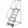 Ballymore Perforated 24"W 6 Step Steel Rolling Ladder 14"D Top Step- Lock Style B - FS063014 -Ladders Sales Store 607328