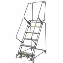 Ballymore Perforated 24"W 6 Step Steel Rolling Ladder 14"D Top Step- Lock Style B - FS063014 24 Ballymore Perforated 24"W 6 Step Steel Rolling Ladder 14"D Top Step- Lock Style B - FS063014 -Ladders Sales Store 607328 02