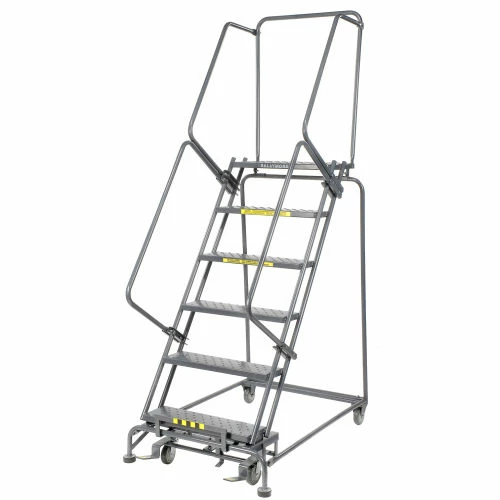 Ballymore Perforated 24"W 6 Step Steel Rolling Ladder 14"D Top Step- Lock Style B - FS063014 5 Ballymore Perforated 24"W 6 Step Steel Rolling Ladder 14"D Top Step- Lock Style B - FS063014 - Image 3